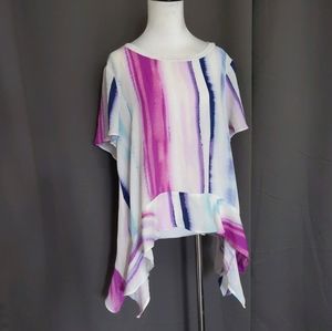 🎽Juicy Couture watercolor shark bite Hem top